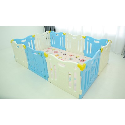 Alvi® Tour de parc bébé zoo bleu poudré 70 cm 100 cm